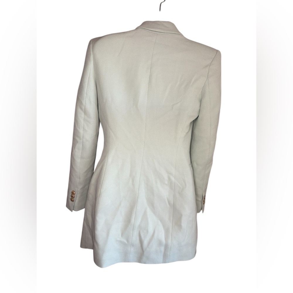 Zara women’s mint Green Double-Breasted long Blazer coat sz small preloved - Picture 12 of 16